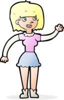 cartoon girl waving png