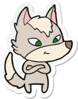 sticker of a friendly cartoon wolf png