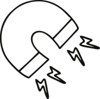 line drawing cartoon of a magnet png