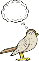 cartoon garden bird with thought bubble png