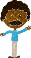 cartoon man with mustache waving png