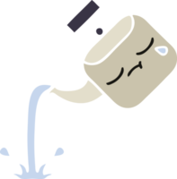 flat color retro cartoon of a pouring kettle png