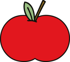 cute cartoon of a red apple png