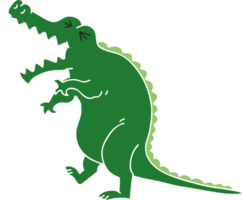 main tiré excentrique dessin animé crocodile png