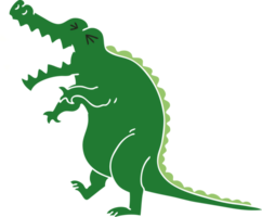 hand drawn quirky cartoon crocodile png