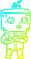 cold gradient line drawing of a cartoon robot png