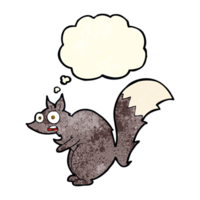 desenho de esquilo assustado engraçado com balão de pensamento png