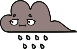 schattig tekenfilm van een storm regen wolk png