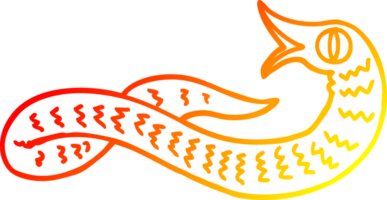 warm gradient line drawing of a cartoon medieval snake png