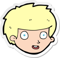 sticker of a cartoon happy boys face png