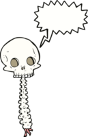 spooky cartoon sull and spine with speech bubble png