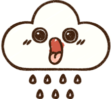 dessin à la craie de nuage de pluie png