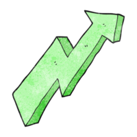 hand textured cartoon arrow up trend png