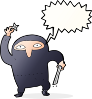 tekenfilm Ninja met toespraak bubbel png