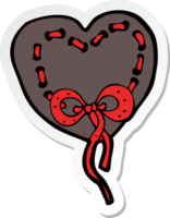 sticker of a stitched heart cartoon png