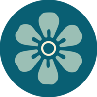 iconic tattoo style image of a flower png