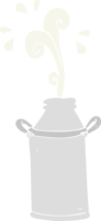 piatto colore illustrazione di latte barile png