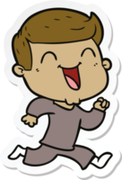 sticker of a cartoon happy man png