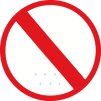 flat color retro cartoon of a no rain allowed sign png