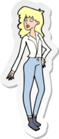 sticker of a cartoon pretty woman png