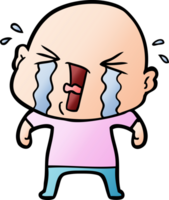 cartoon crying bald man png