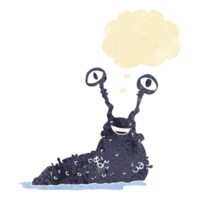 cartoon slug with thought bubble png