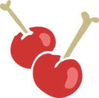 dessin animé doodle cerises rouges png