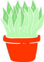 flat color illustration cartoon house plant png