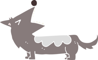 chien de dessin animé de style plat couleur png