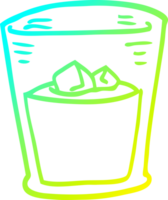 cold gradient line drawing of a cartoon whisky glass png