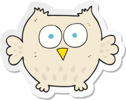 autocollant d'un hibou heureux de dessin animé png