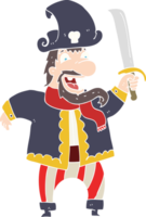 plat Couleur illustration de en riant pirate capitaine png