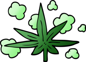 Cartoon-Doodle-Marihuana-Blatt png