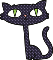 comic book style cartoon halloween black cat png