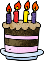 cartone animato scarabocchio compleanno torta png