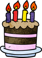 cartoon doodle birthday cake png