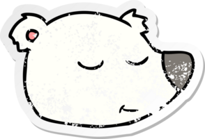 distressed sticker of a cartoon polar bear face png