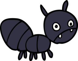 cartoon doodle anxious ant png