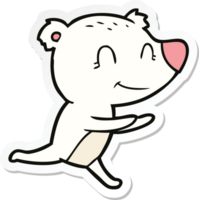 adesivo de um desenho animado de urso polar correndo png