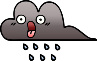 pendenza ombroso cartone animato di un' tempesta pioggia nube png