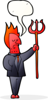 cartoon devil with pitchfork with speech bubble png