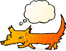 cartoon little fox with thought bubble png