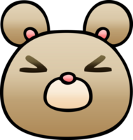 gradient shaded quirky cartoon bear face png