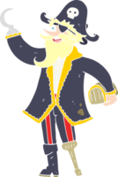 ilustración de color plano del capitán pirata png