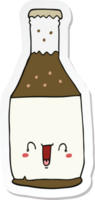 sticker of a cartoon beer bottle png