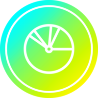 tarta gráfico circular icono con frio degradado terminar png