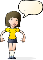 cartoon woman looking sideways with speech bubble png