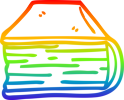 rainbow gradient line drawing of a cartoon book end png