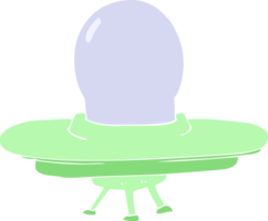 flat color illustration of flying saucer png