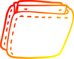 warm gradient line drawing of a cartoon wallet full of cash png